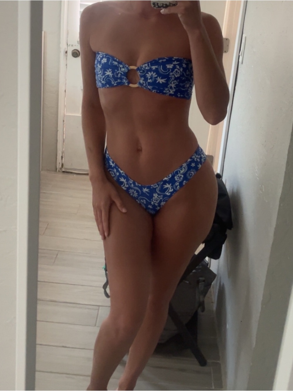 Kulani Kinis Blue Floral Bandeau Bikini